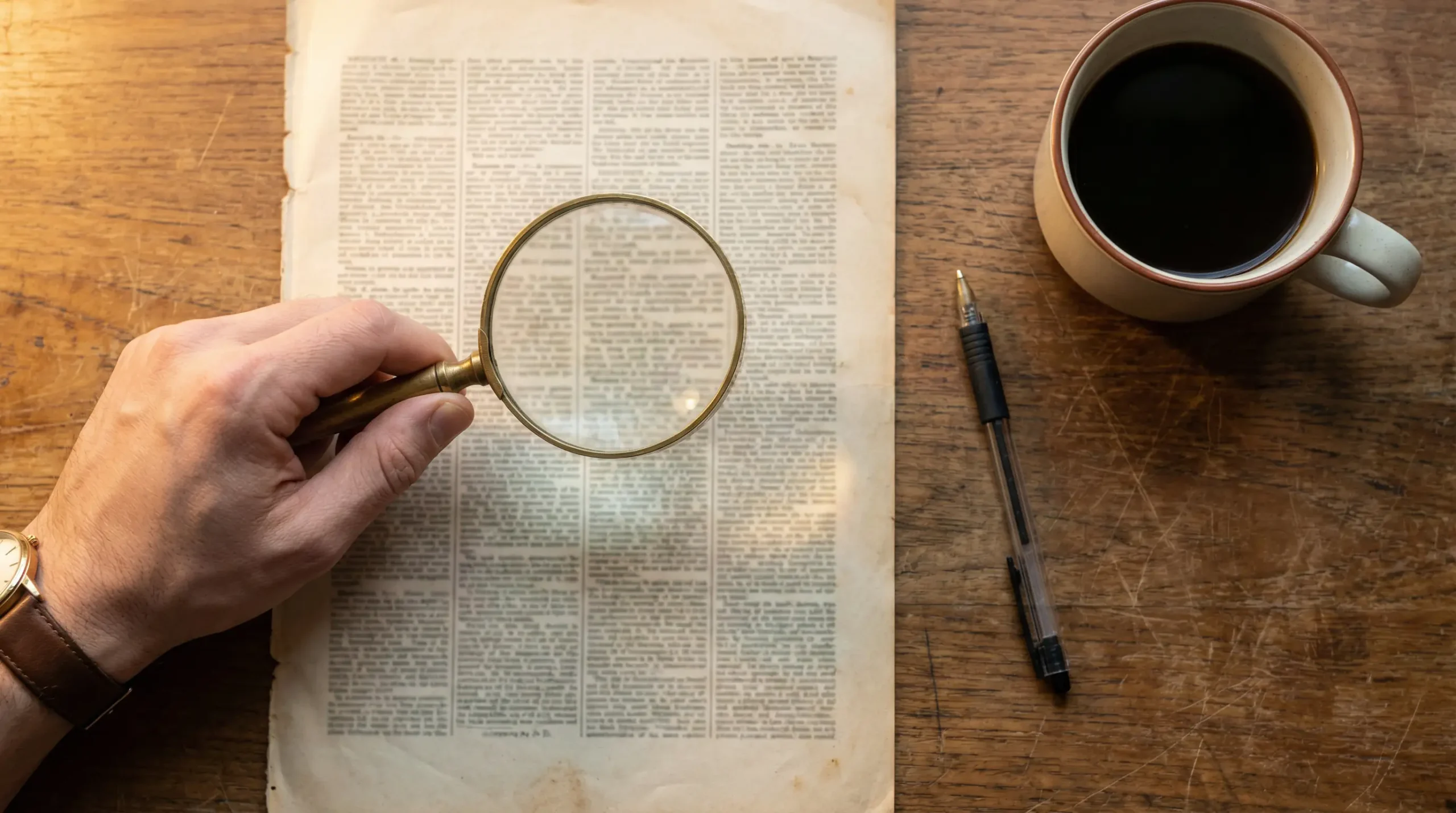 Documento con condiciones de bono de apuestas sobre un escritorio junto a un bolígrafo y una taza de café